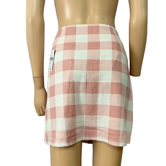 Forever 21 Gingham Mini Skirt Straight Fit Woven Casual - Picture 4 of 6